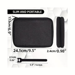 Compact Linen Electronics Organizer Double Layered Water Resistant Cable Storage
