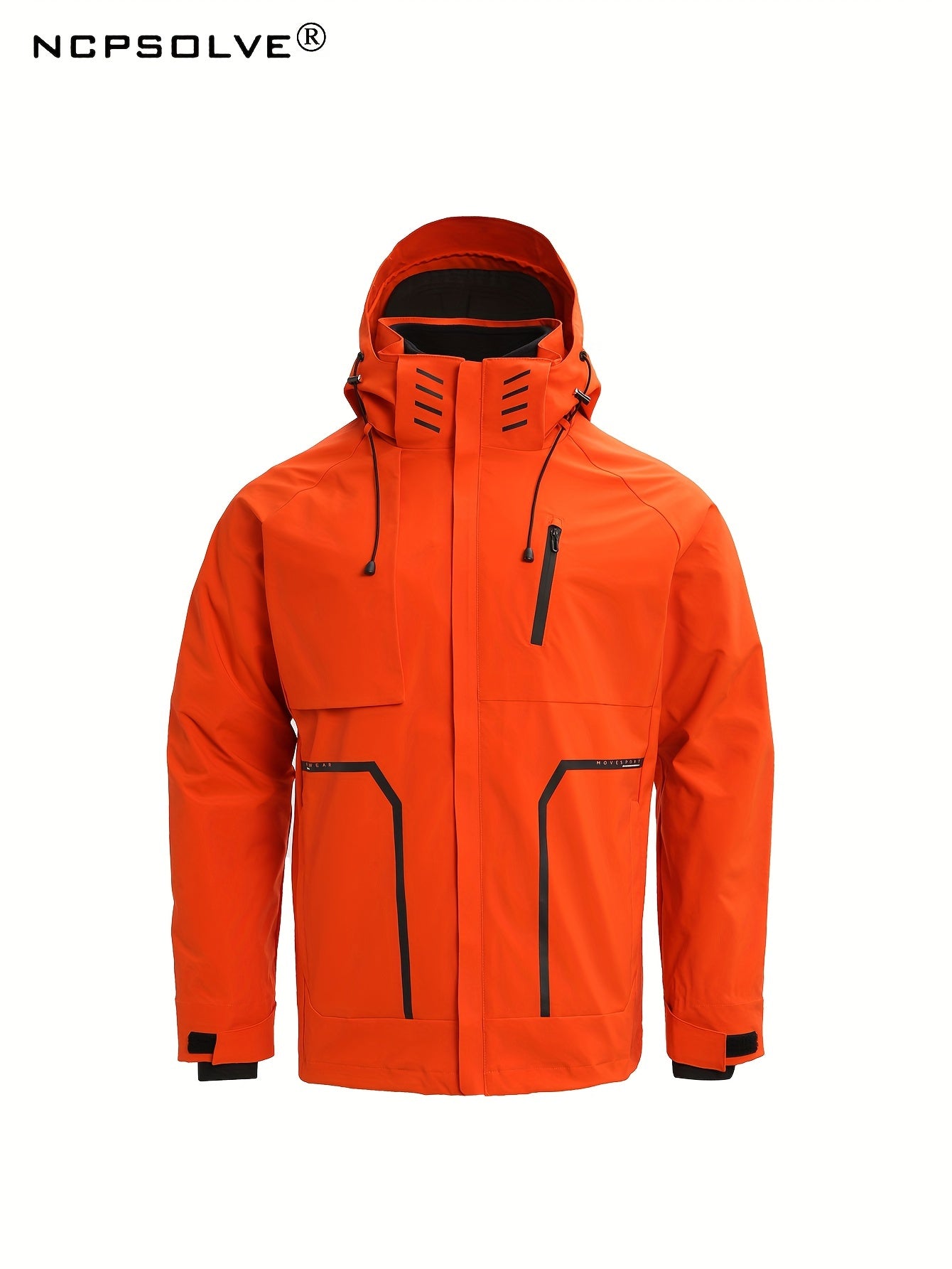 Men's Pocket Hooded Waterproof Jacket Windbreaker For Outdoor Activities
