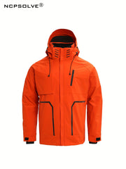 Men's Pocket Hooded Waterproof Jacket Windbreaker For Outdoor Activities