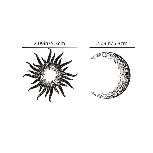 Sun & Moon Together Waterproof Tattoo Sticker