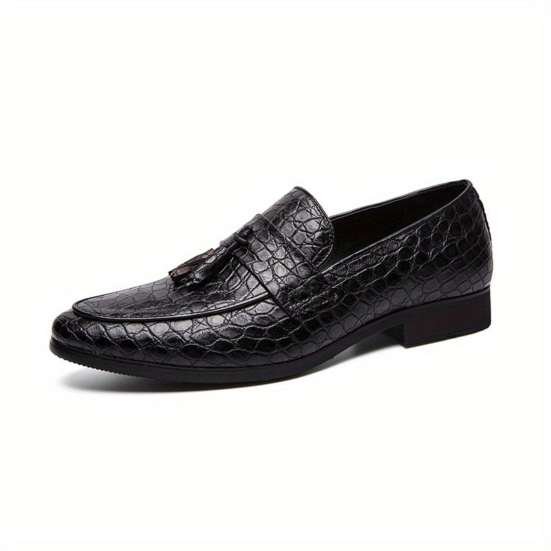 Men's Embossed Tassel Loafers Comfy Casual Shoes