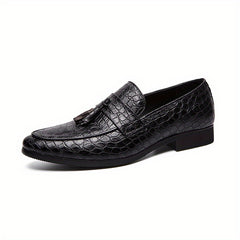 Men's Embossed Tassel Loafers Comfy Casual Shoes