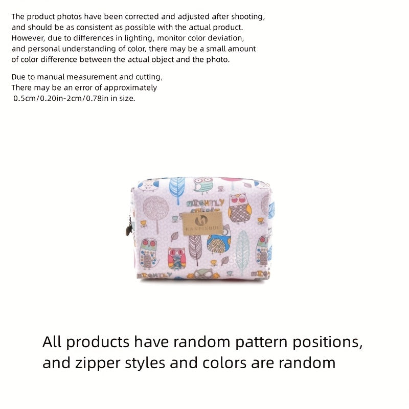 Cartoon Printed Travel Makeup Pouch Cosmetic Bag for Girls & Women