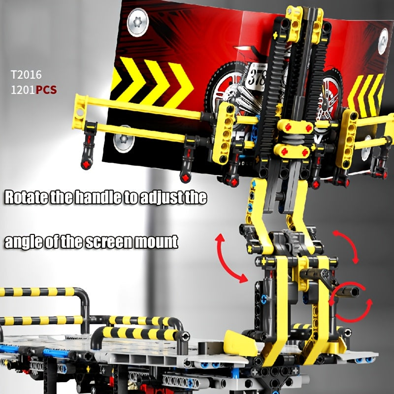 3D Motorcycle Test Stand Building Blocks Set Movie Themed Educational Toy