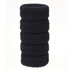 5pcs Soft Thick Seamless Hair Ties Elastic Ponytail Holder No Crease Scrunchie