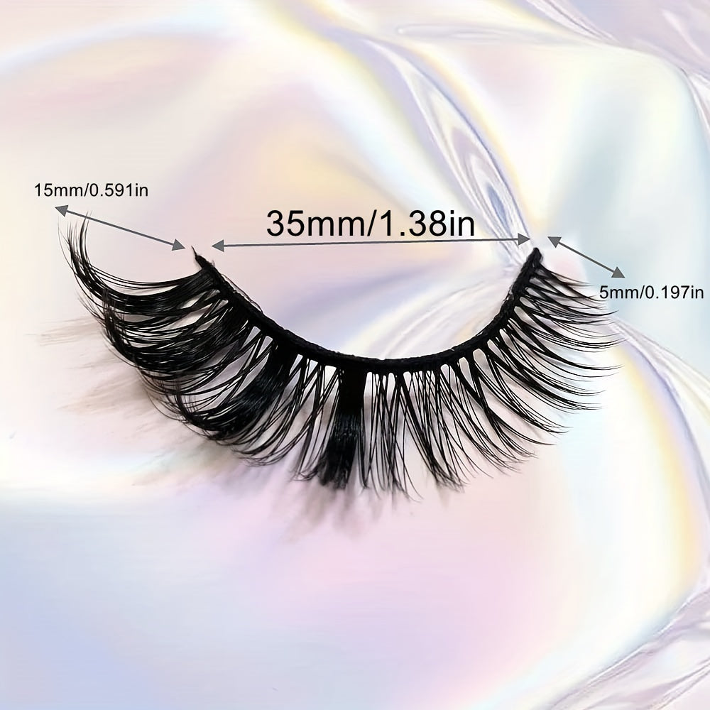 5 Pairs Short Cross Cat Eye Faux Mink False Eyelashes