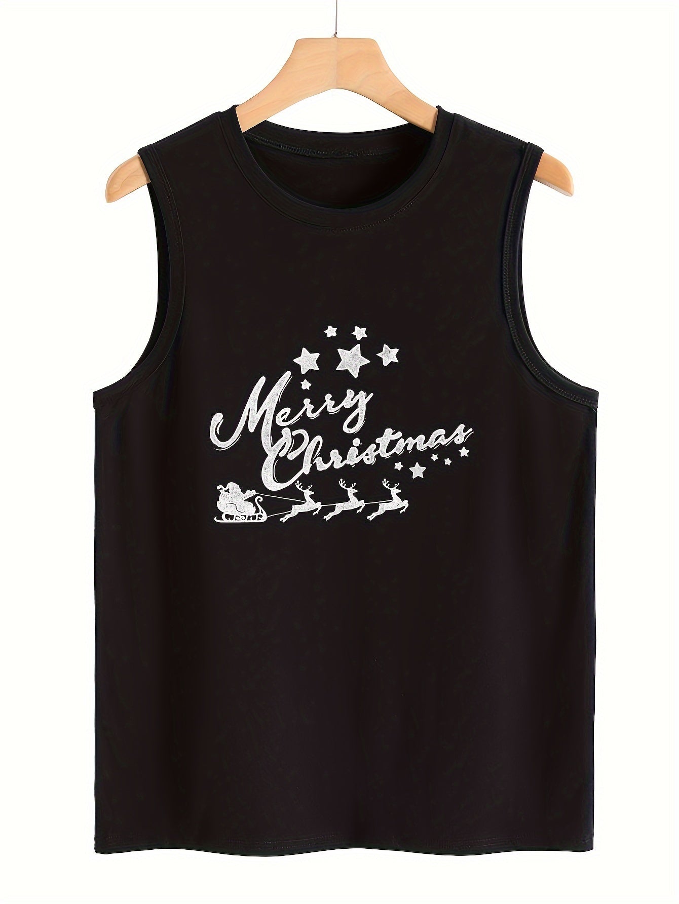 Christmas Printing Tank Top Sleeveless Stretch Stylist Sports Top