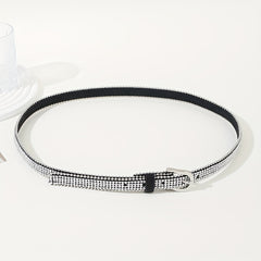 Rhinestone PU Belt Hip Hop Thin Belt Jeans Pants Belt Skirt Girdle
