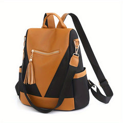 Contrast Backpack Purse Anti theft Lightweight Shoulder Bag