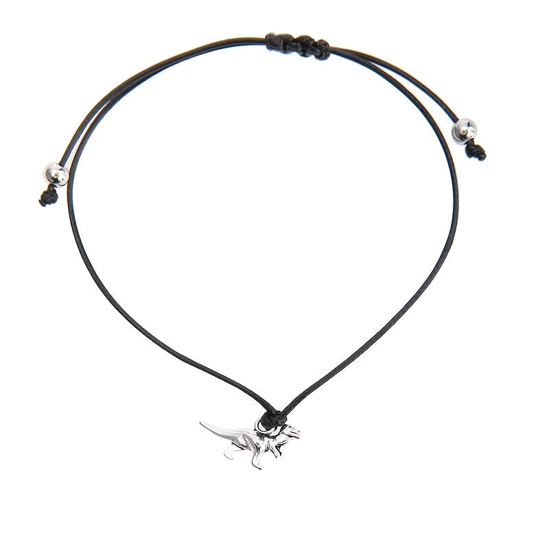 Dinosaur Braid Bracelet Adjustable Rope Hand Jewelry