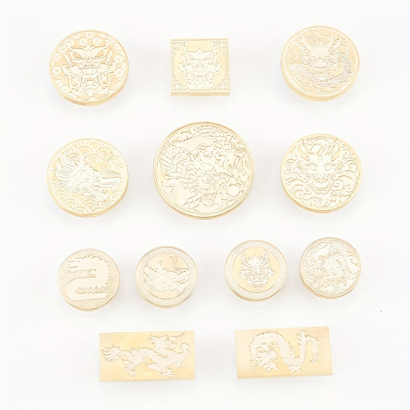 Dragon Brass Seal Stamp Head Fire Paint Brass Stamp Accessories