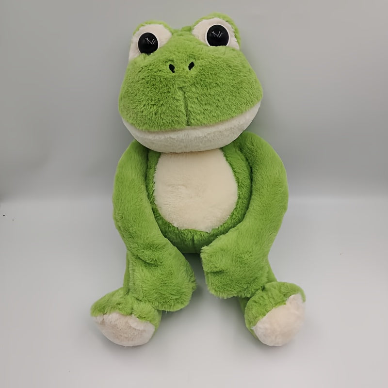 Big Eyed Frog Plush Toy Soft Green Stuffed Animal Eyes Desktop Sofa Decor