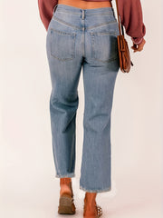  Women's High Waist Wide Leg Denim Pants