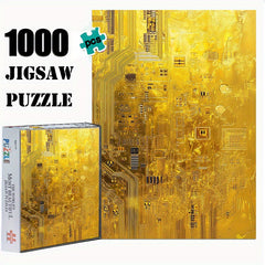 1000pcs DIY Puzzle Klimt Inspired Golden Circuit 50 04x70 Thick & Durable Paper