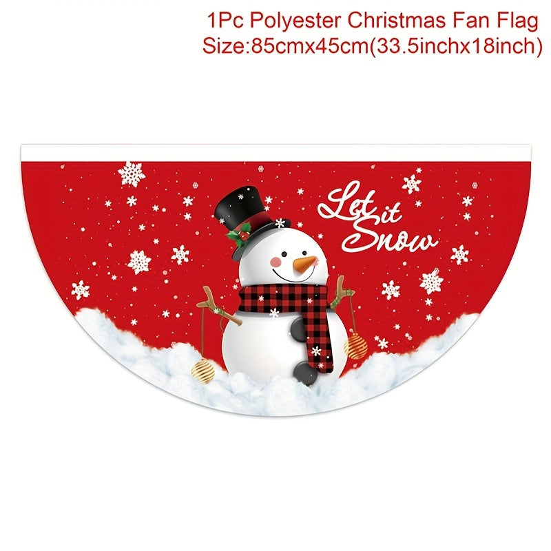 Christmas Outdoor Fan Banner Santa Claus Snowman Elk Christmas Home Decoration