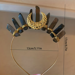 Moon Quartz Crown Hairband Rhinestone Tiara Mermaid Headband