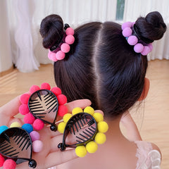 Plush Ball Hair Clip Ponytail Buckle for Baby Girls