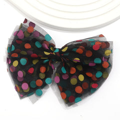 Colorful Dot Decor Bow Hair Clip Sweet Mesh Bowknot Hair Clip
