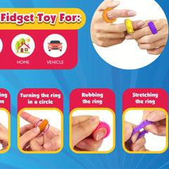 12pcs Silicone Fidget Rings Set Anxiety Relief Assorted Colors Durable Material