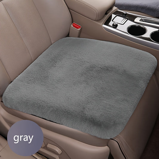 Grey Car Seat Cushion Winter Plush Short Hair Non-slip Cushion