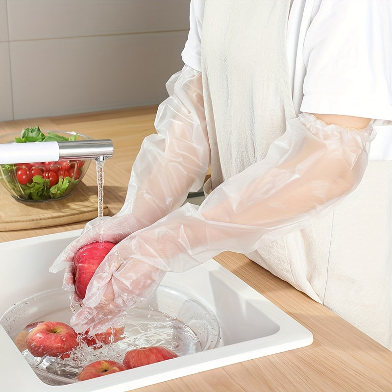 50pcs Disposable Extended Gloves for Dishwashing & Kitchen Supplies