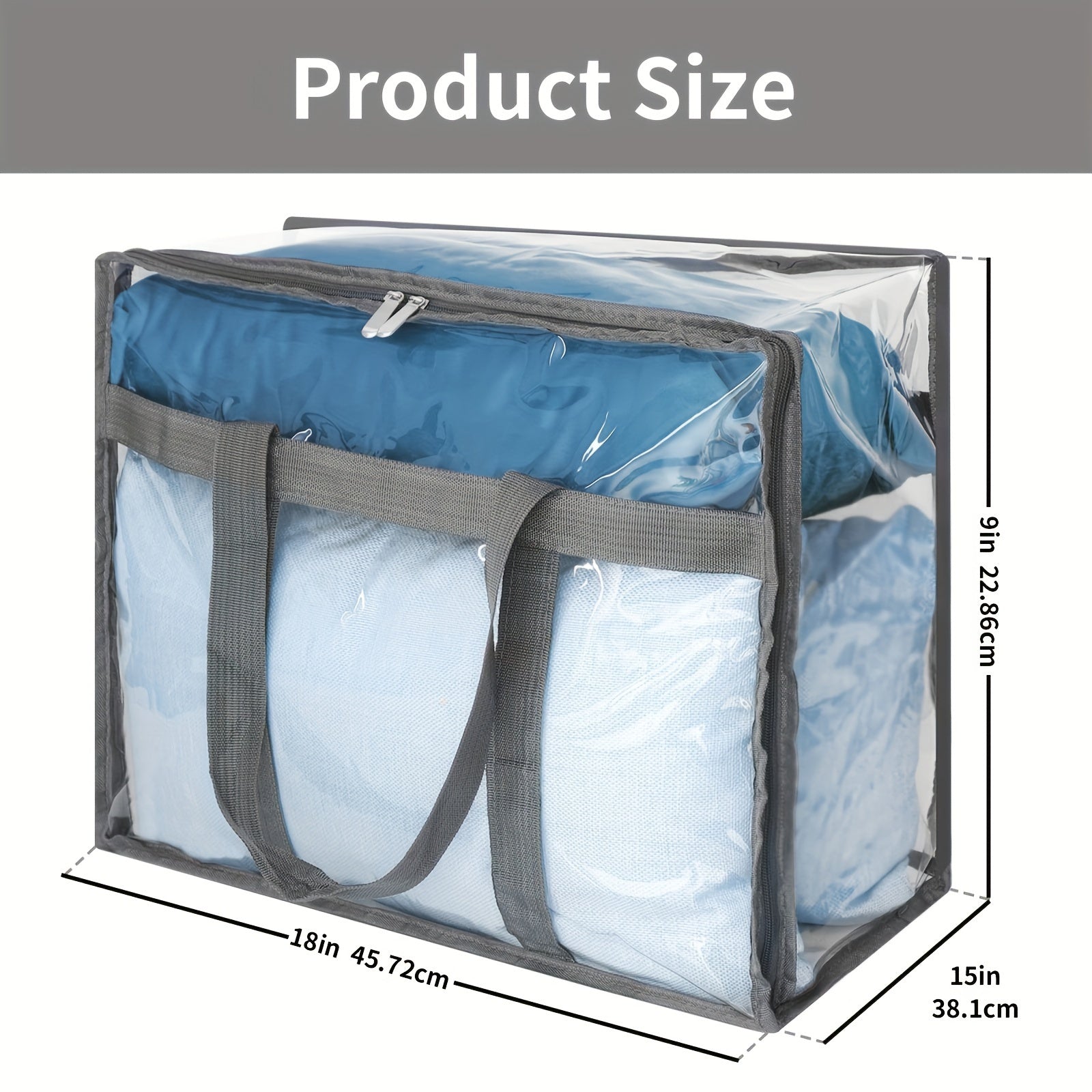 2pcs Transparent PVC Storage Bags Space Saving Storage Room Decor