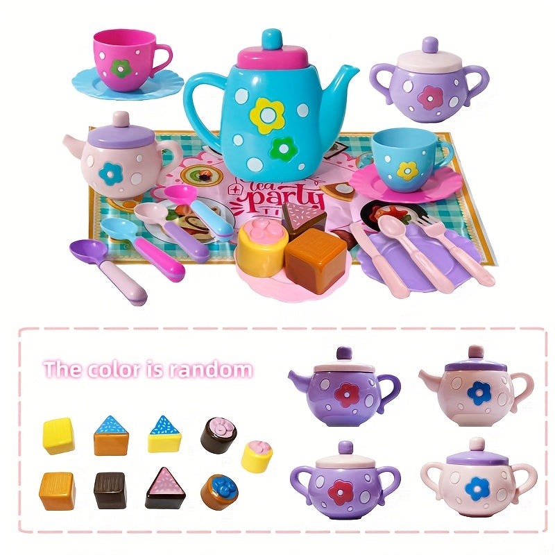 Kids Tea Set Toy with Cake and Teapot