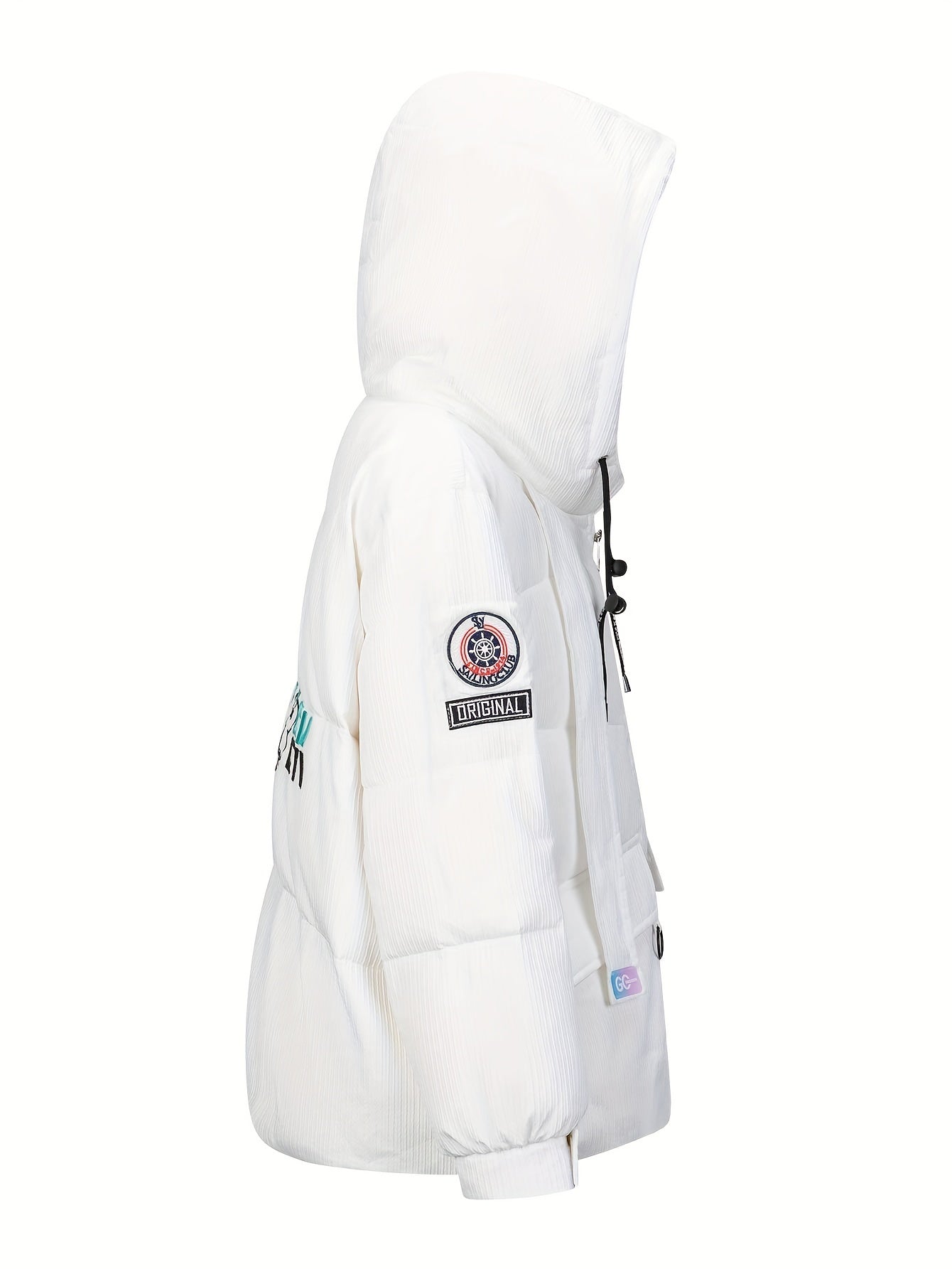 Women's Drawstring Puffer Jacket Hooded Winter Sports