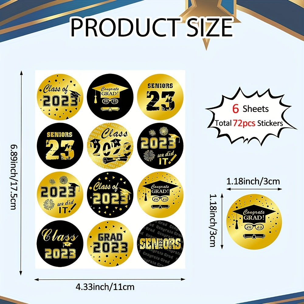 72pc Graduation Stickers - Celebrate Your Success!