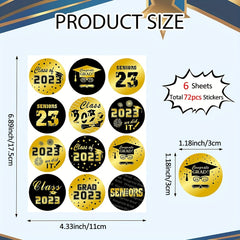 72pc Graduation Stickers - Celebrate Your Success!