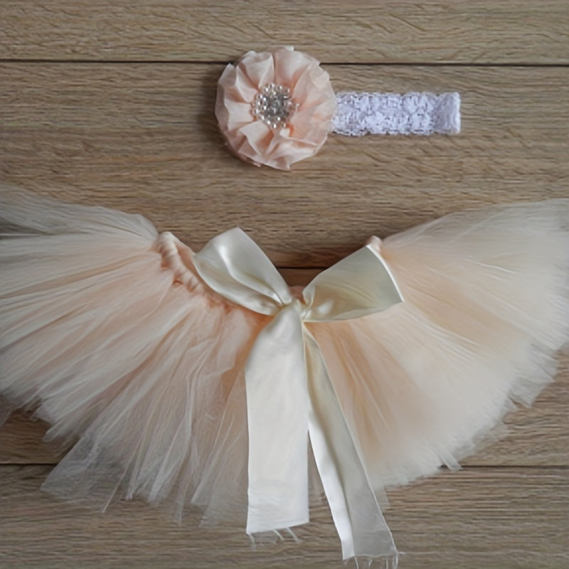 2pcs Baby Girl Tutu Skirt Set Photo Props Newborn Clothes Photography Outfit