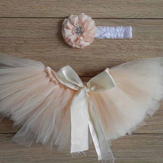 2pcs Baby Girl Tutu Skirt Set Photo Props Newborn Clothes Photography Outfit