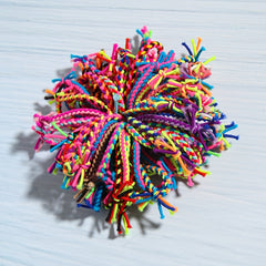 Braided Knotted Rubber Band Hair Ties 50 Pieces Set Charms Gift Birthday