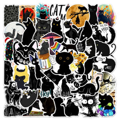 50 Cartoon Cat Doodle Stickers for Laptop Phone Stationery