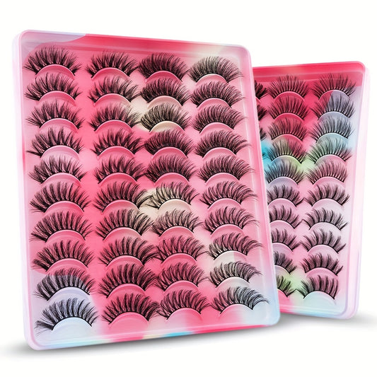 3D Faux Mink Lashes Fluffy Soft Wispy Natural Cross 20 Pairs