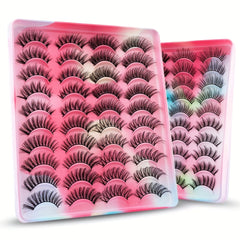 3D Faux Mink Lashes Fluffy Soft Wispy Natural Cross 20 Pairs