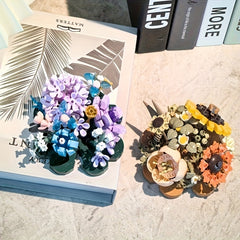 3D Puzzle Flower DIY Kit Romantic Roses Sunflowers Butterfly Building Blocks