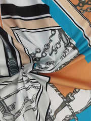 Geometric Print Half Sleeve Maxi Dress With Belt