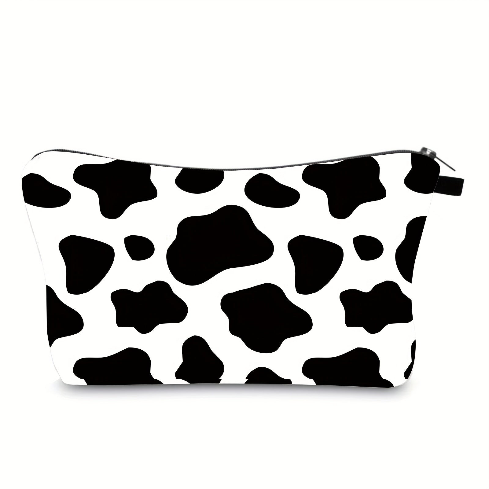 Cow Print Makeup Bag Travel Cosmetic Organizer Clutch Toiletry Storage