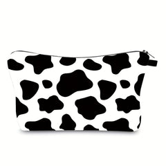 Cow Print Makeup Bag Travel Cosmetic Organizer Clutch Toiletry Storage