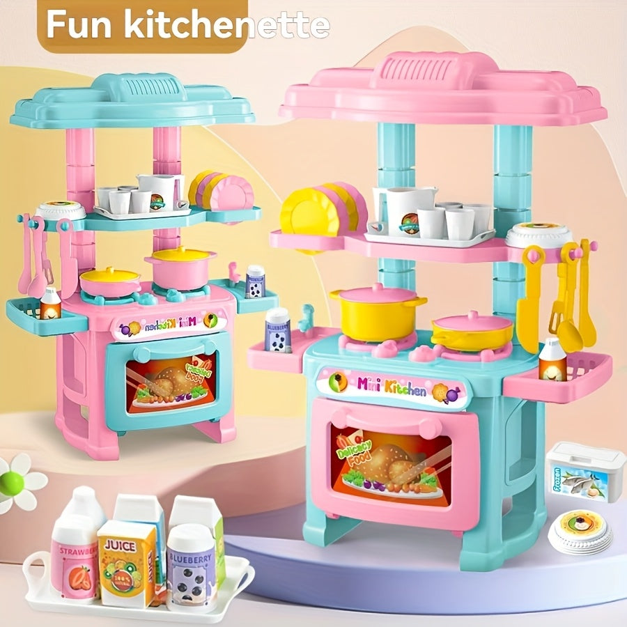 48pcs Kitchen Utensils Cooking Stove Playset Toy Kit - Interactive Parent-Child