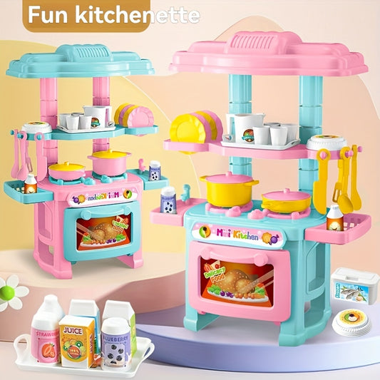 48pcs Kitchen Utensils Cooking Stove Playset Toy Kit - Interactive Parent-Child