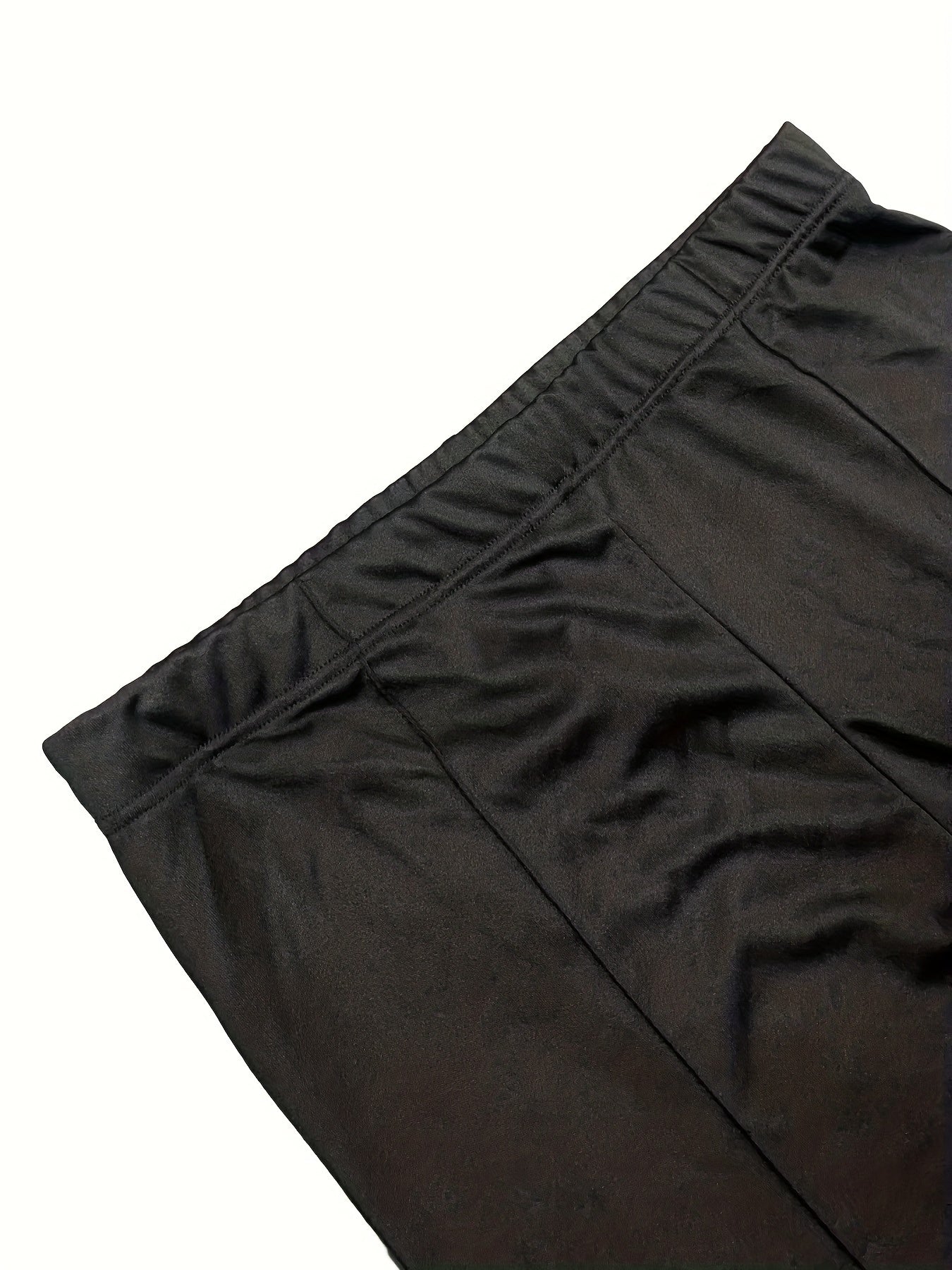  Flared Leg Trousers Button Decor Elastic High Rise Casual Pants