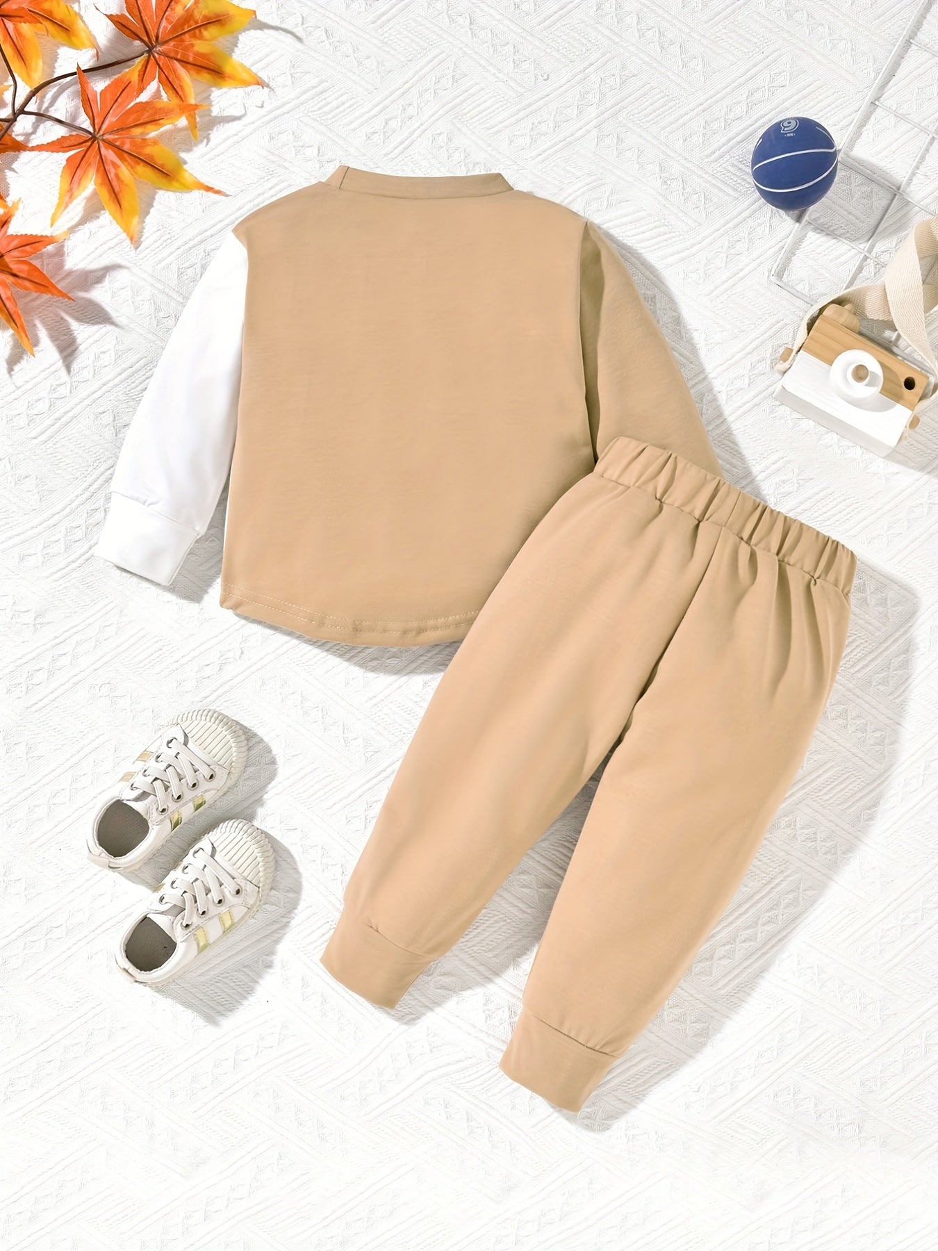 Baby Boys Contrast Outfit Long Sleeve Sweatshirt Trousers 2pcs Set