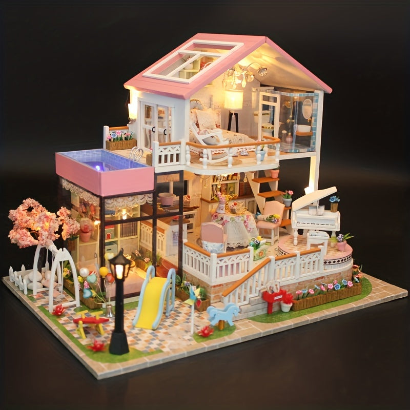 Wawa House Doll House DIY Villa Kit Princess Toy Home Decoration