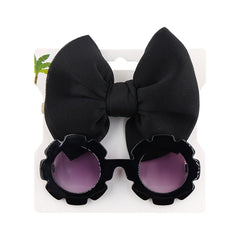 Summer Sunglasses & Bow Headband Set for Outdoor Style