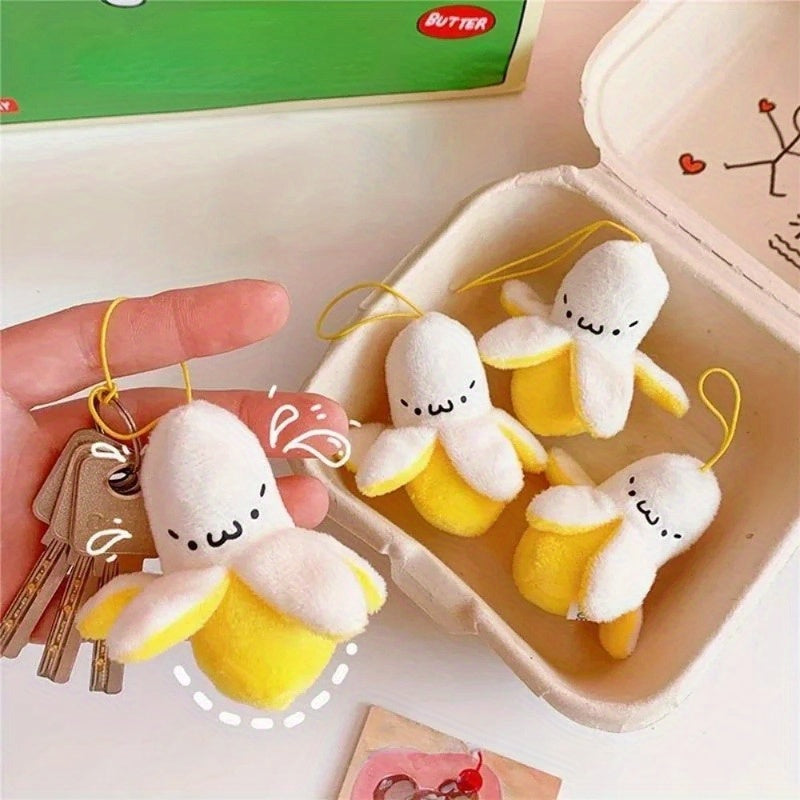 6pcs 2.76in Smiling Banana Toy Backpack Decoration Gift