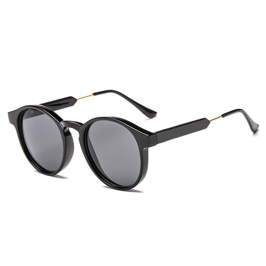 Round Frame Sunglasses Cat Eye Metal Temple Polarized UV400