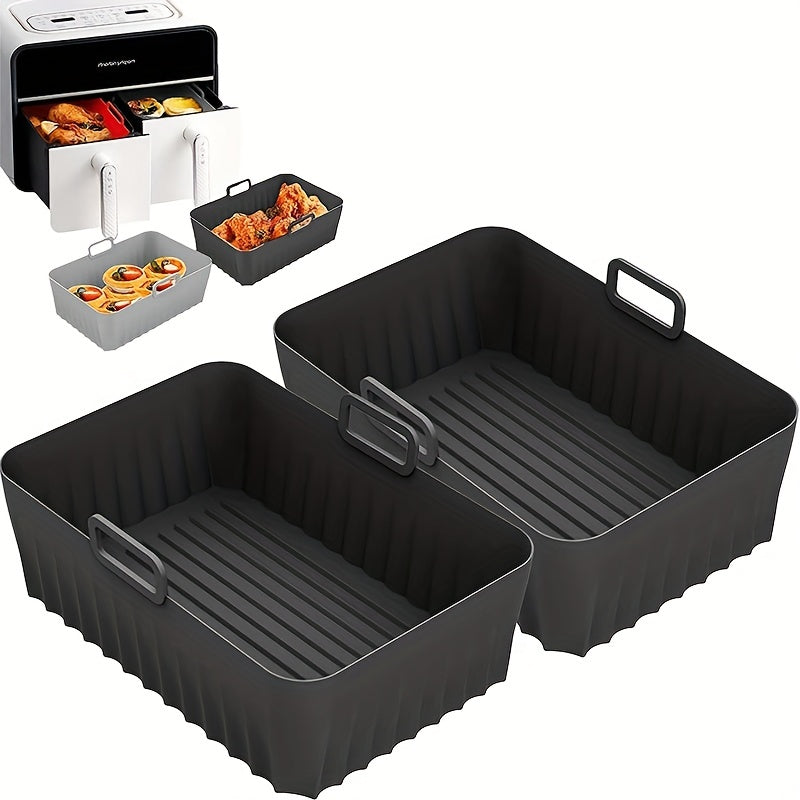 Rectangular Silicone Air Fryer Liner 21x14 Non Stick Dual Zone Baking Tray