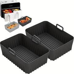 Rectangular Silicone Air Fryer Liner 21x14 Non Stick Dual Zone Baking Tray